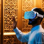 문화콘텐츠 기획 사례로 본 트렌드 변화 - **Prompt:** A diverse group of young adults and scholars are deeply immersed in a modern museum exhi...