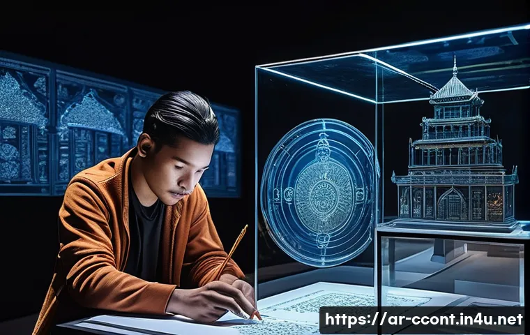 문화콘텐츠 기획사가 알아야 할 법률 지식 - **Prompt:** A vibrant, futuristic digital archive, bathed in soft, protective light. In the foregrou...